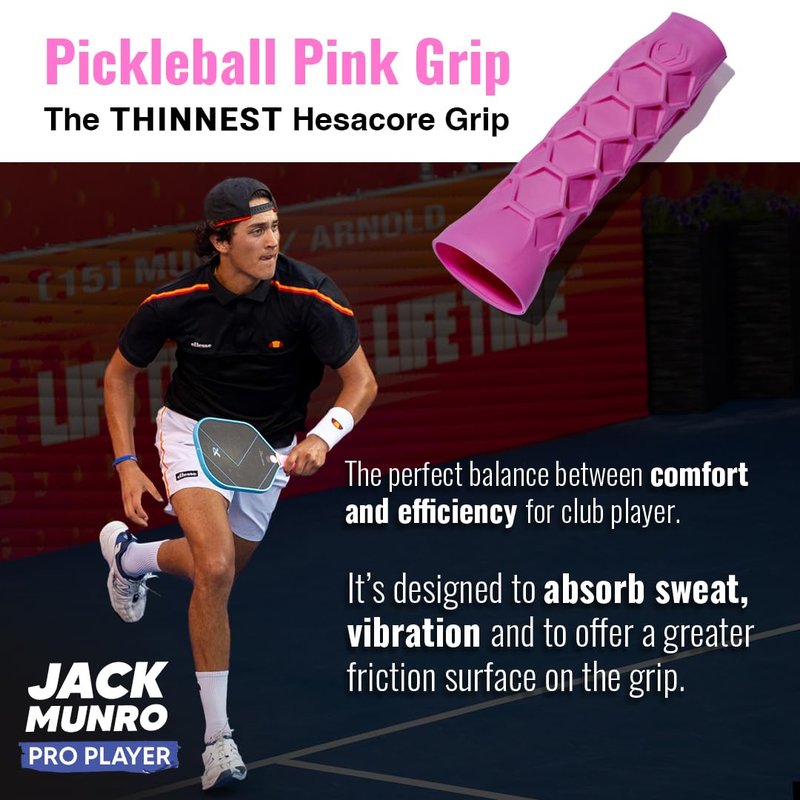 Hesacore Pickleball Paddle Grip - 5.25in - Supports Tennis Elbow, Enhances Grip Strength, Reduces Vibration with Finger Support and Anti-Sweat - Extra Small