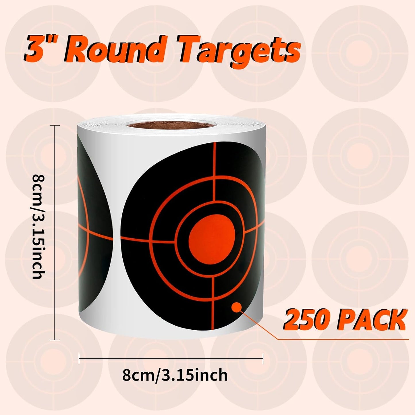 Splatter Targets | Self-Adhesive 3" Shooting Targets for Airsoft, Rifle & Pistol Practice