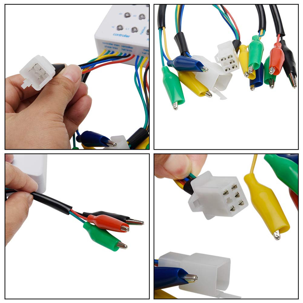24V/36V/48V/60V/72V Electro Car E-Bike Scooter Brushless Motor Controller Tester for Teste Motor Coil (White)