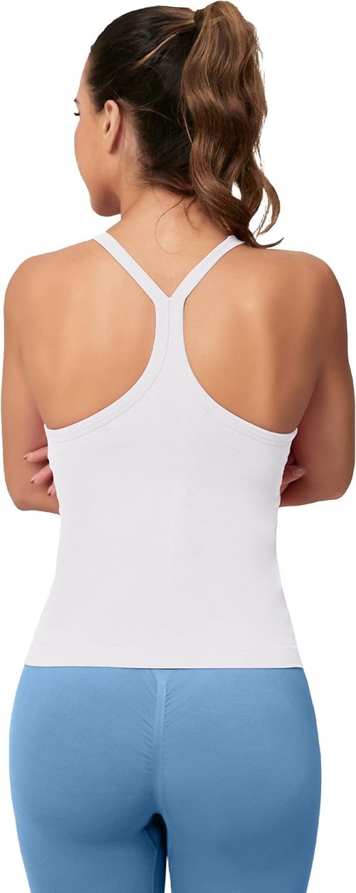 MathCat Workout Tank Top - Built-In Bra Sleeveless Gym Shirt for Women | Seamless Racerback Yoga Top
