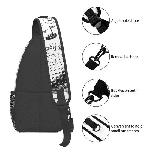 Golf Sling Bag Golf Balls Crossbody Backpack Sport Gym Chest Bags Hiking Travel Casual Daypack For Women Men Adults Gifts