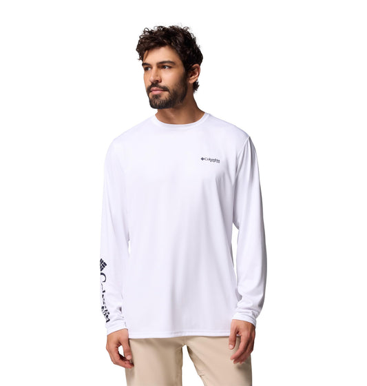 Columbia Men's Terminal Tackle PFG Statetriot Long Sleeve, White/Clean Line Pride TX Redfish, X-Large