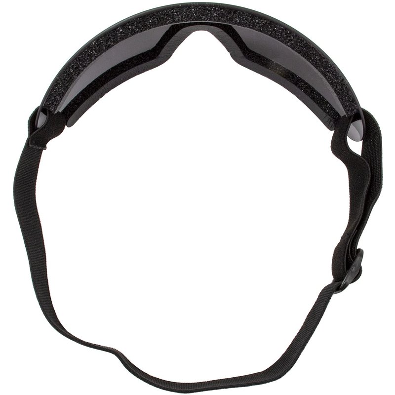 Birdz Eyewear Wing Goggles Black Frame Smoke Lens Skydiving Extreme Sports 100% UV Protection Antifog Coated Adjustable Strap Peripheral Vision Neoprene Foam Padding Shatterproof Lens Microfiber Bag