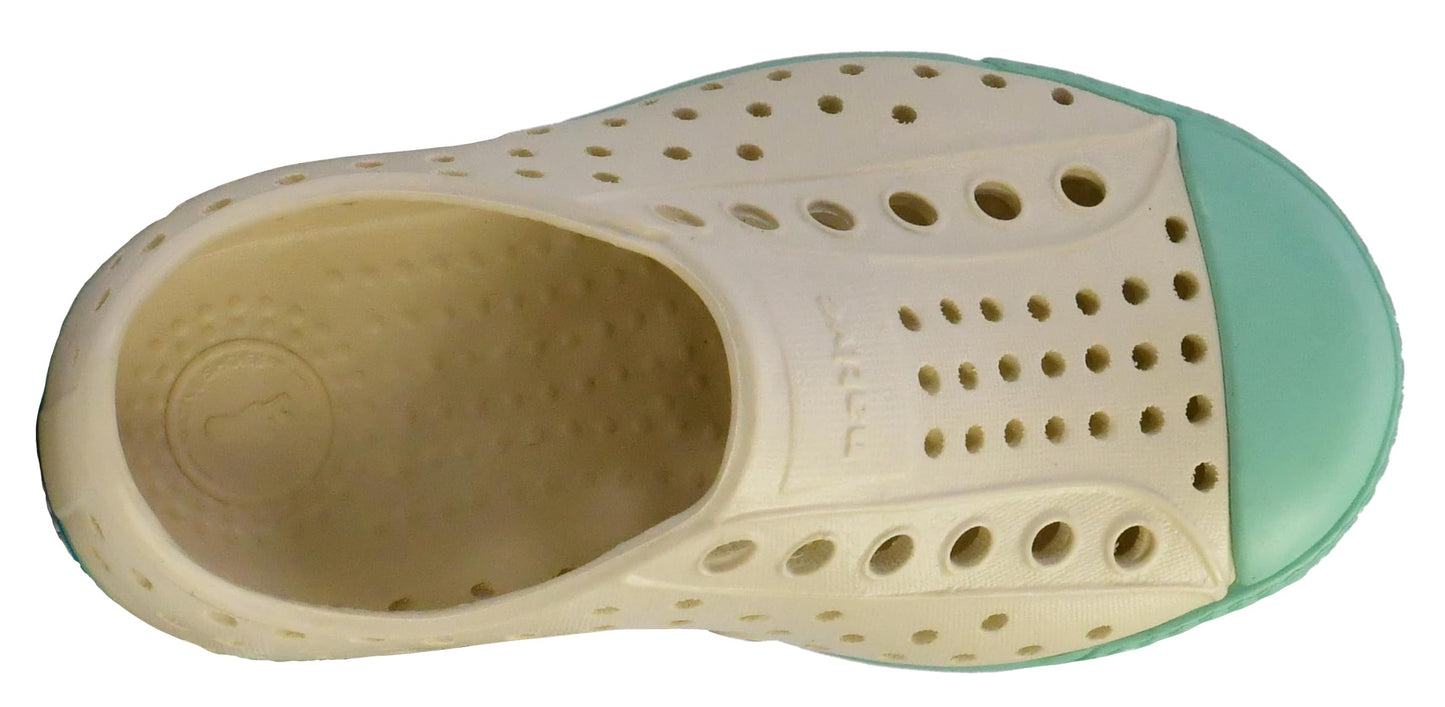 Native Shoes Unisex-Kids Jefferson Sneakers, Bone White/Fresco Green, 6 Toddler