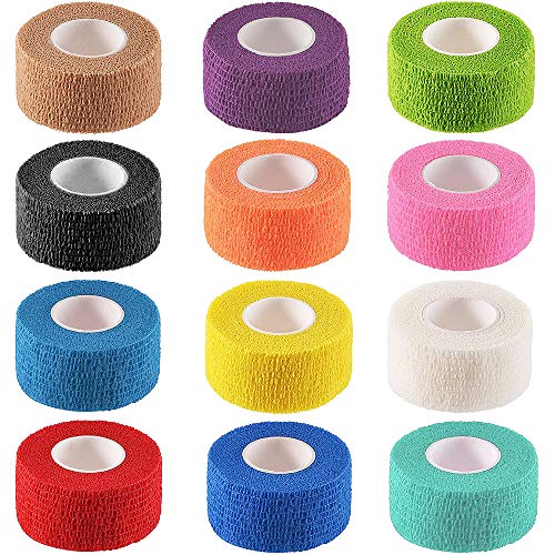12 Colors Self-Adhesive Cohesive Bandage Wrap - Mix Colors