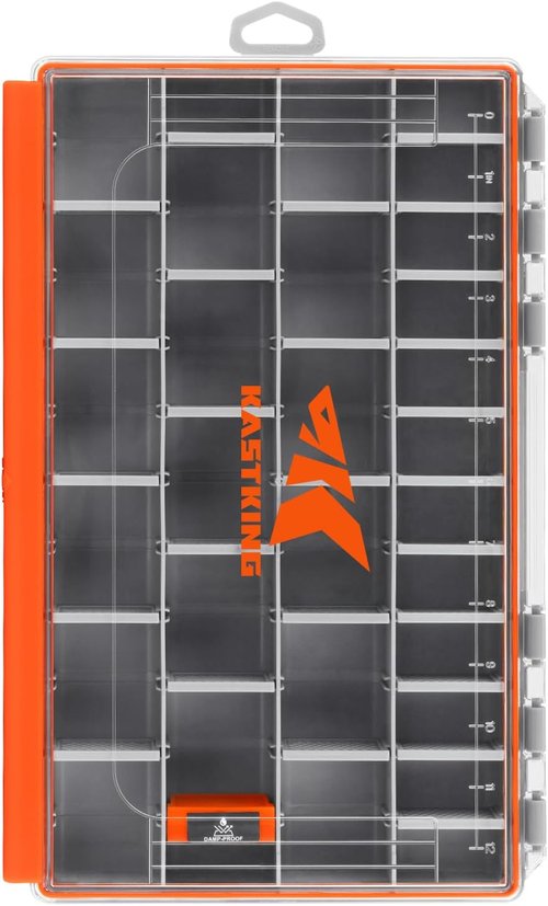 KastKing HyperSeal Waterproof Tackle Box - 3600 & 3700 Size with Removable Dividers for Organized Fishing Storage