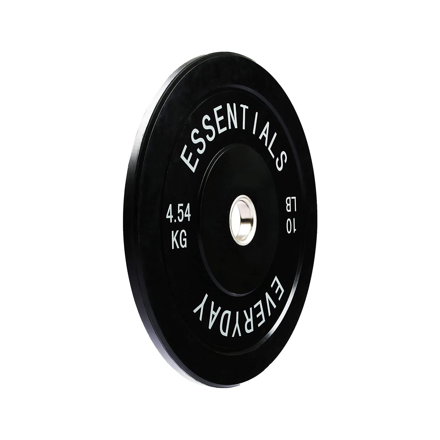 BalanceFrom Color Coded Black Olympic Bumper Plate Weight Plate with Steel Hub, 45LB Pair