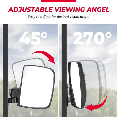 KEMIMOTO Golf Cart Side Mirrors with LED Turn Signal Lights, Universal Rear View Mirrors Compatible with Club Car, EZGO, ICON, Drive, and Kandi Golf Carts