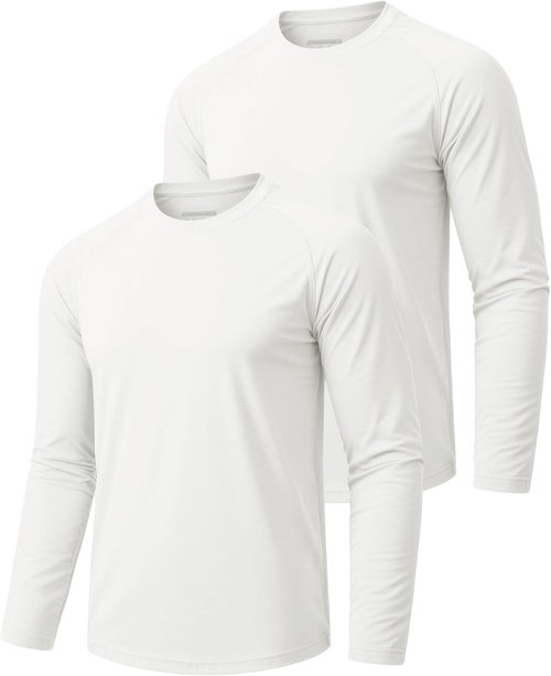 MAGCOMSEN Men's Long Sleeve Shirts - UPF 50+ Sun Protection Dry Fit T-Shirts | 2 Pack for Athletic Wear
