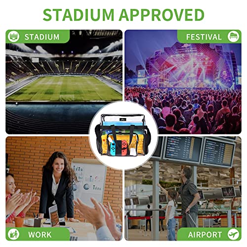 Clear Stadium Tote Bag - 12x5.5x12 Waterproof Transparent Handbag