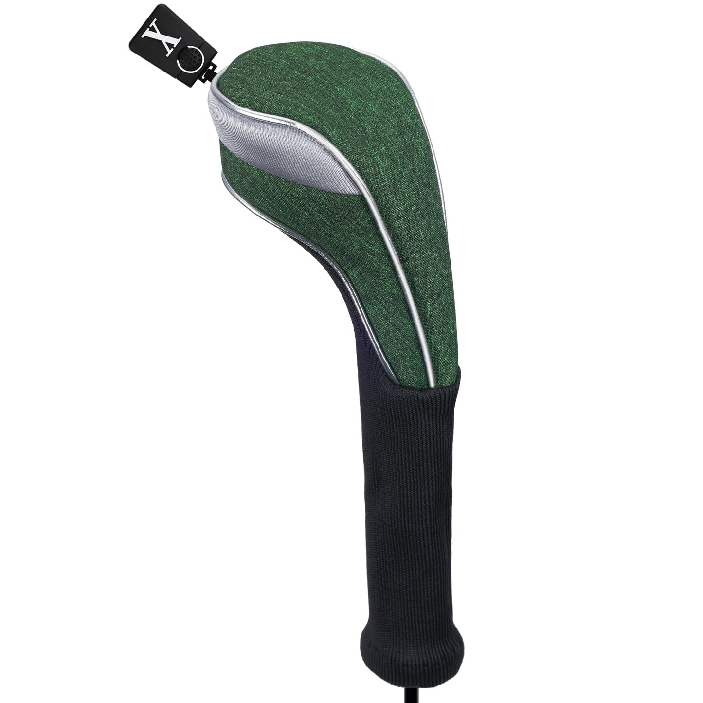 Andux 4pcs/Set Nylon Golf Wood Club Head Covers 460cc Driver Covers with Long Neck Green