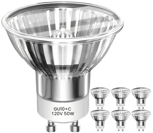 RAGFOZ GU10 Halogen Light Bulb 50W 120V,Tlffggl024 Uv Bulb, GU10+C, MR16 Light Bulb for Candle Warmer Lamp, Dimmable, 2700K Warm White for Reflector Track Lighting, Recessed Lighting