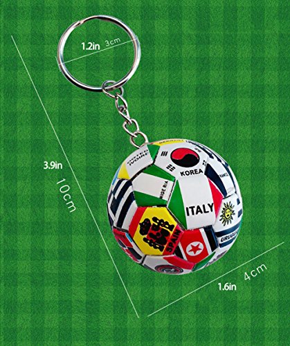 Hefeilzmy Soccer Ball Key Chain - 1.6" ABS Ball, Team World Cup Gift (Variation 3)