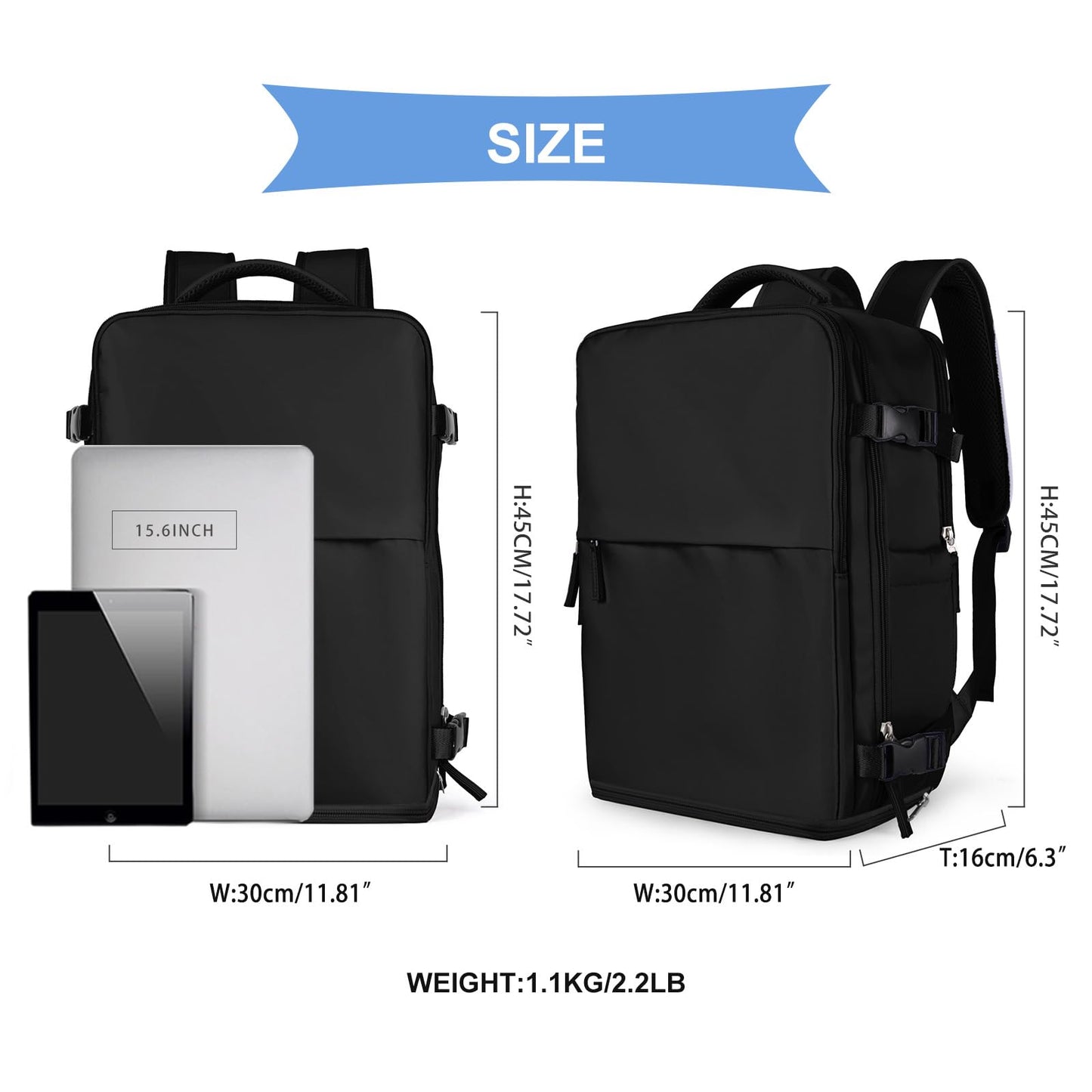 coowoz Travel Backpack For Women Men Airline Approved,Carry On Backpack,Large Hiking Laptop College Backpacks Waterproof Outdoor Sports Rucksack Casual Daypack Fit 15.6 Inch Backpacks