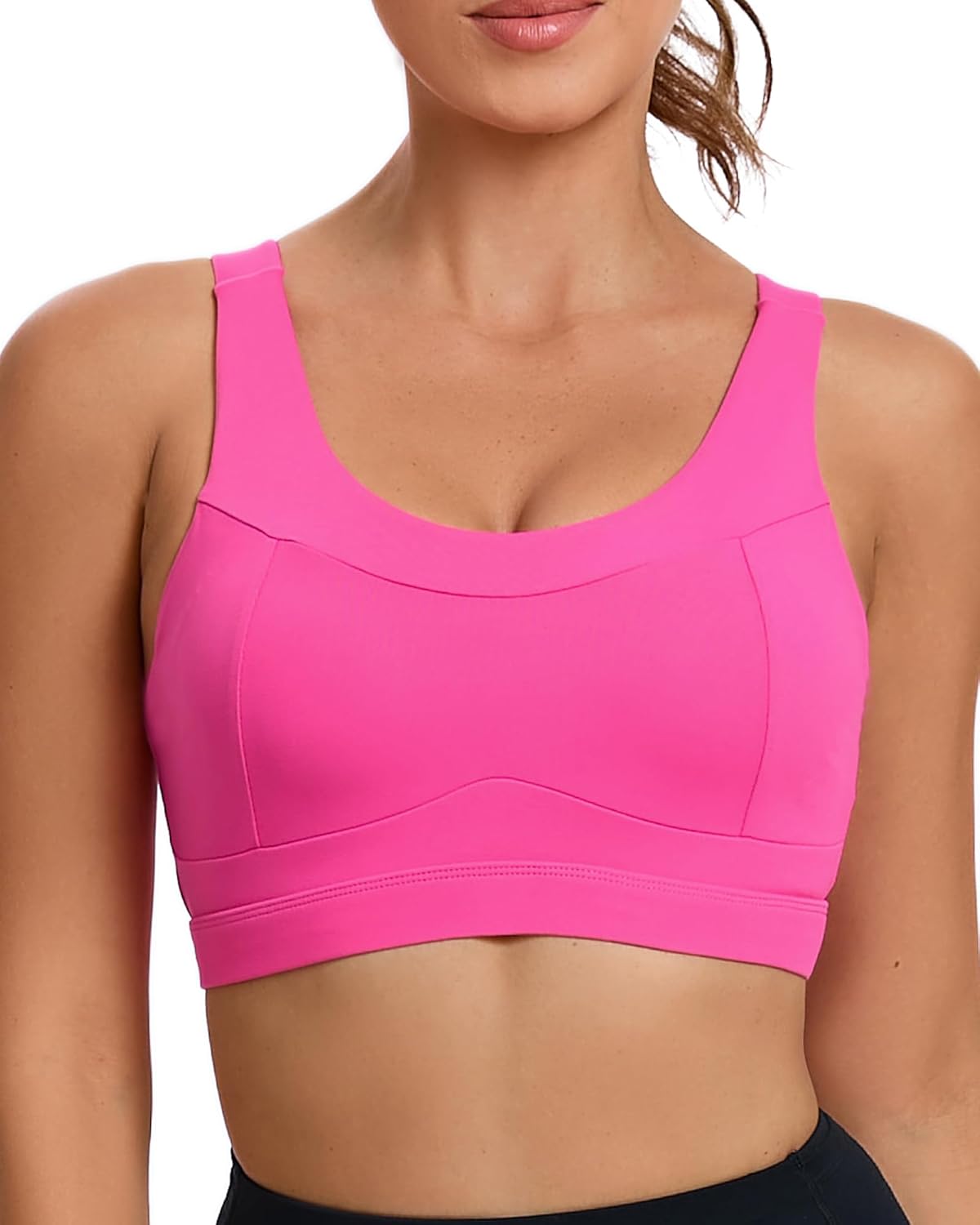 RUNNING GIRL High Impact Sports Bra - Racerback Design for Maximum Support | Longline Crop Top