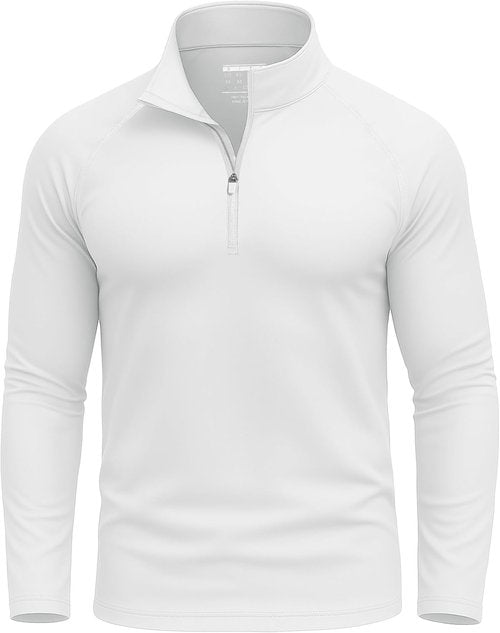 KINSWT Men's UPF 50+ Sun Shirt - Lightweight Long Sleeve 1/4 Zip Golf Shirt with SPF UV Protection