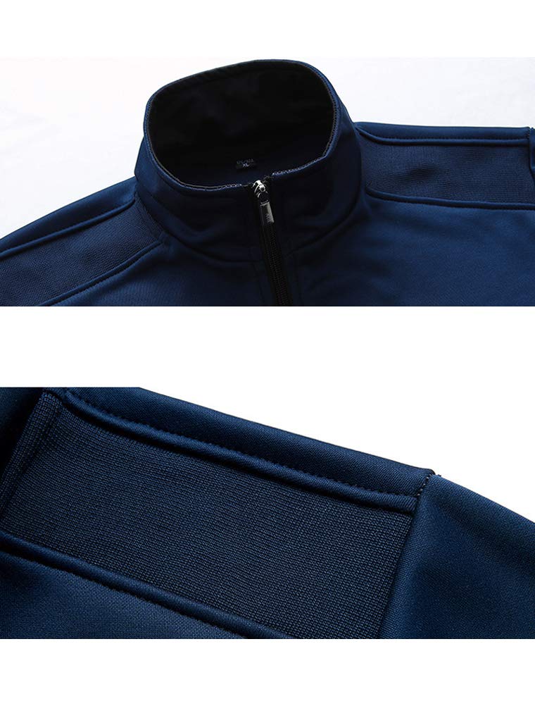 PASOK Men's Casual Tracksuit Long Sleeve Full Zip Running Jogging Sweatsuit Athletic Sports Set Black M