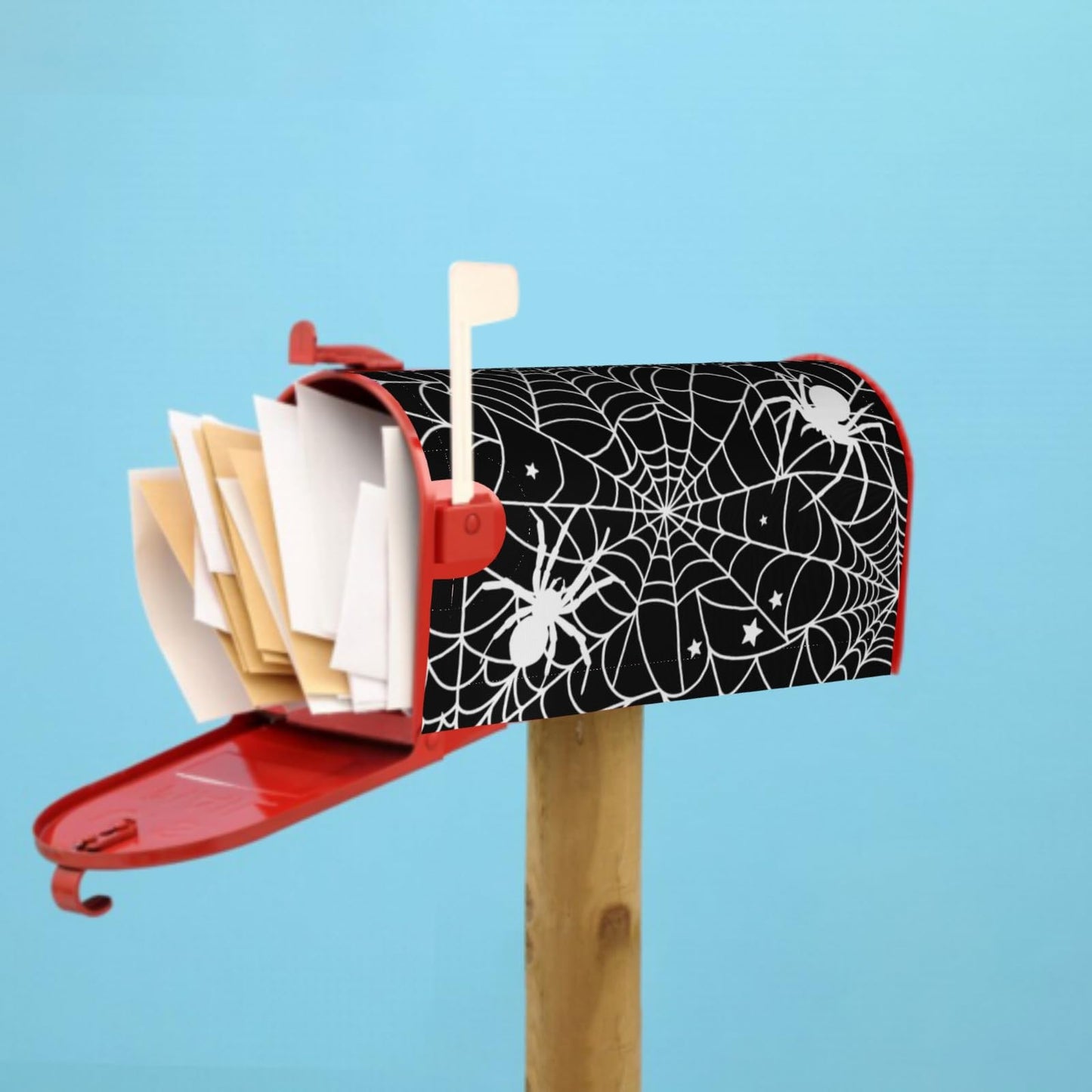 Sphragiyn Halloween Mailbox Cover Magnetic Spiders Spiderweb Mailbox Wraps Post Letter Box Cover for Garden Yard Home Decor Standard Size 21" x 18"