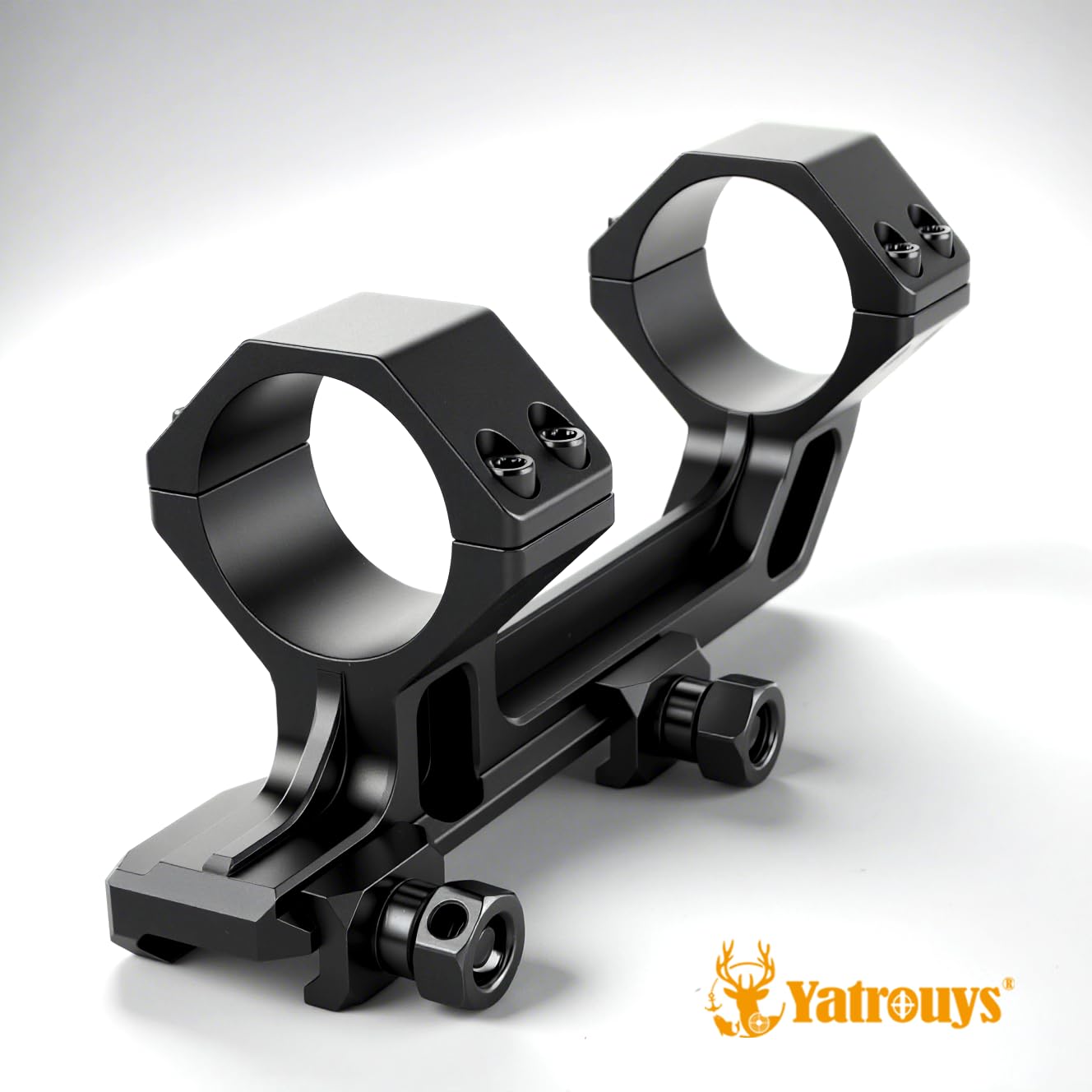 Yatrouys 30mm Cantilever Scope Mount, Offset Dual Ring One-Piece Lightweight 1.5 inch Center Height Scope Rings Mounts