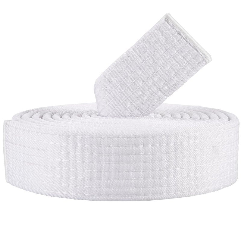 CREATCABIN White Karate Jiu Jitsu Belt Polyester Martial Arts Belt Judo Jiu-Jitsu TKD Aikido Uniform Ranking Belt Long Soft Universal Fit Belts Taekwondo for Men Women Sports Training Equipment 9.2ft