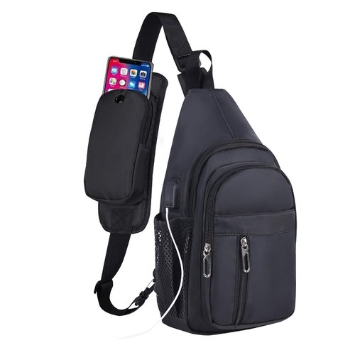 JENAGREEN Waterproof Sling Backpack Crossbody Sling Bag for Women Men, Multipurpose Travel Hiking Adjustable Chest Bag Casual Daypack