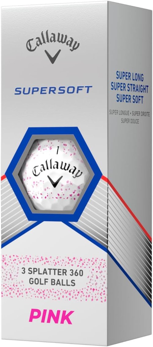 Callaway Golf Supersoft Golf Balls - 2023 Pink Splatter Design for Enhanced Performance