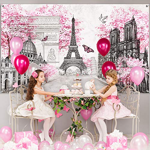 Eiffel Tower Paris Tapestry Backdrop - 72.8 x 43.3 Inch