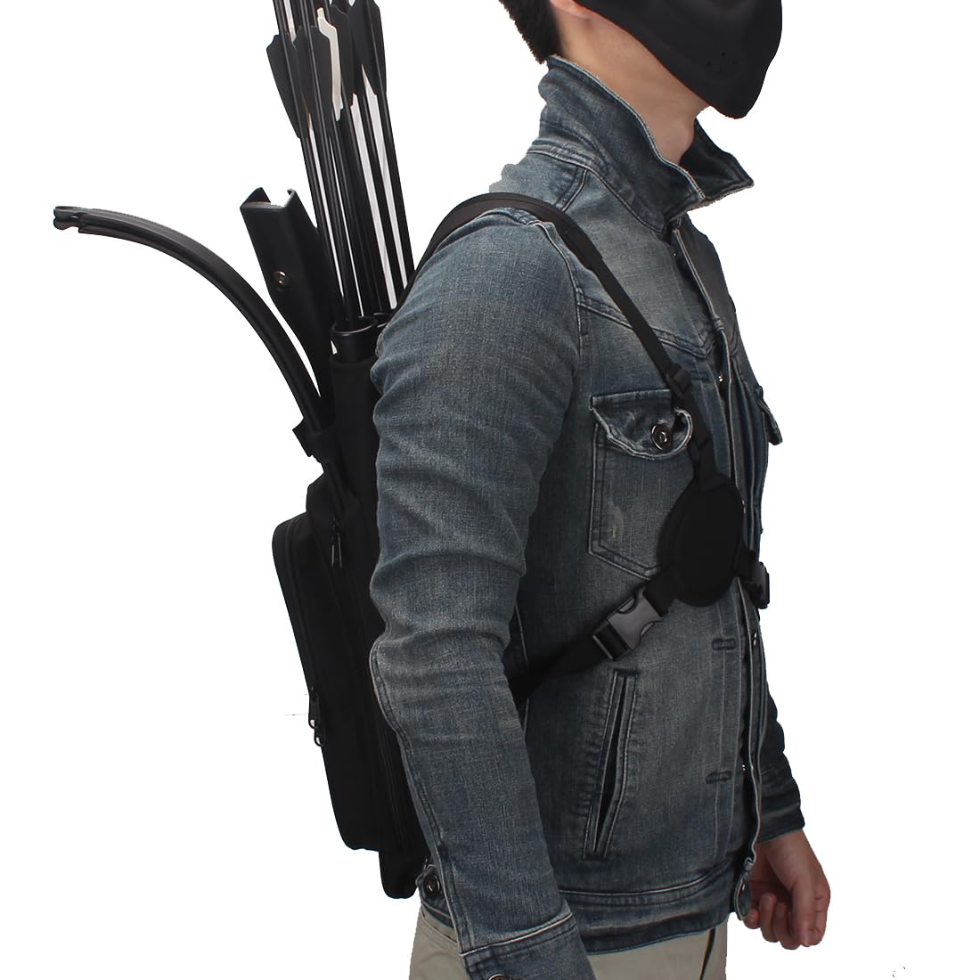 Krayney Multi-function 4-Tubes Back Arrow Quiver Shoulder Hanged Target Shooting Archery Quiver for Arrows Takedown Bow (Black)