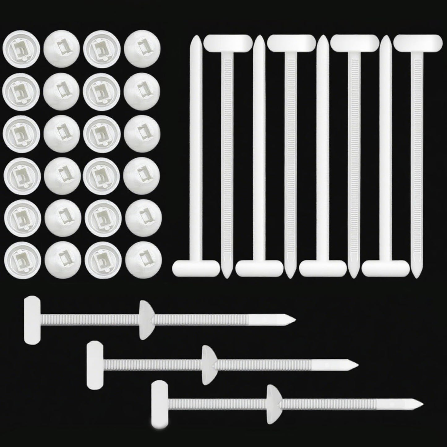 100 Pcs Nylon Universal Cable Tie Buckle - New Multifunctional Nylon Zip Ties,Snap-Fit Ziptie Bumper Retainer Fender Liner Door Panel Fastener（white）