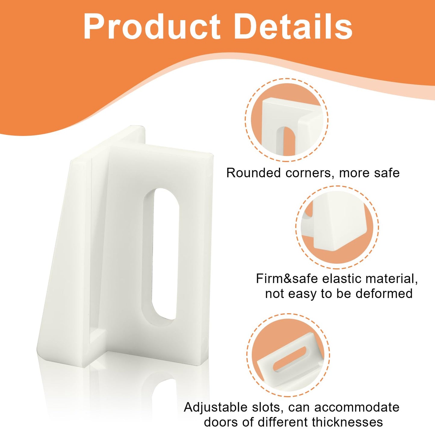 N 6950 Pocket Door Bottom Guide, 12 Packs Bottom Guide Kits Replacement, 1.125 Inch Jamb Mounted Universal Fit, 6 Sets, White (12PCS)