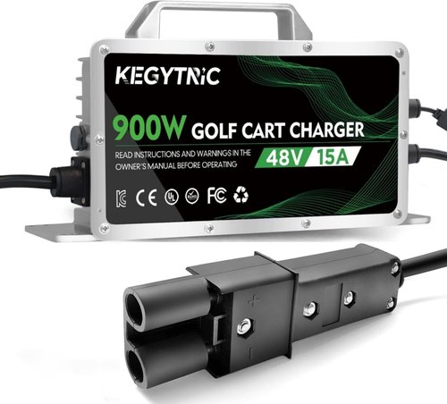 15 AMP 48 Volt Golf Cart Charger for Yamaha G19-G22 with 2-Pin Plug, 20% Faster & Safer, 900W 48V Golf Cart Battery Charger for Lead Acid Battery, Auto Power-Off Protection, IP67 Waterproof & Portable