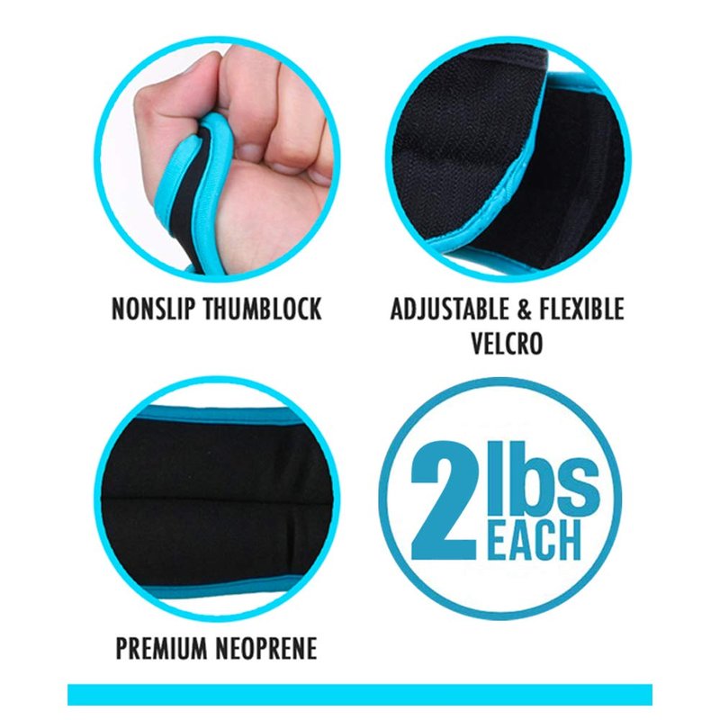 Wrist Weights for Women Set of 2 with Thumb Loops, Wrist Weight Pair for Walking Pilates Workout Strength Training Fitness Exercise Gift for Women and Men