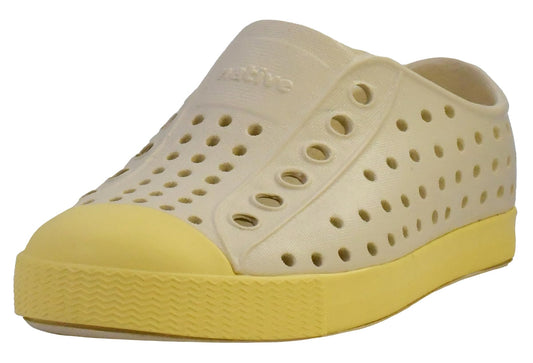 Native Shoes Unisex-Kids Jefferson Sneakers, Bone White/Gone Bananas Yellow, 9 Toddler