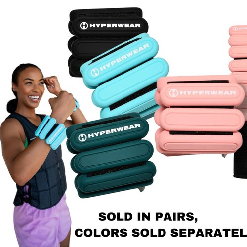 Hyperwear Stylish Wrist & Ankle Weights – 1 lb Each (2 lb Set), Adjustable Soft Weights for Walking, Running, Pilates, Barre & Dance