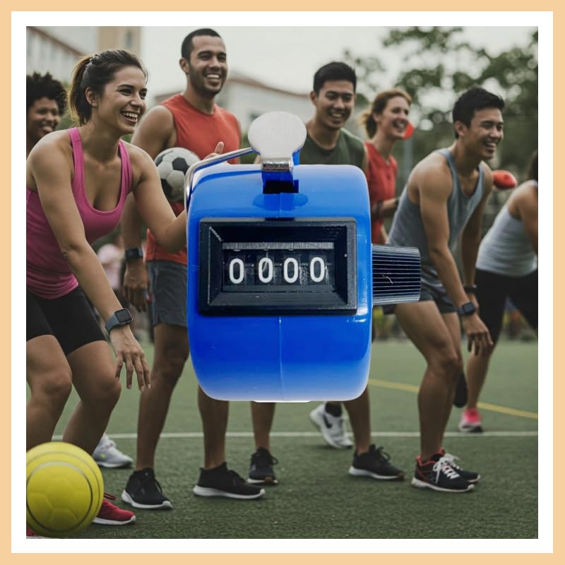 4-Digit Mechanical Hand Tally Counter - Manual Clicker for Golf - Black