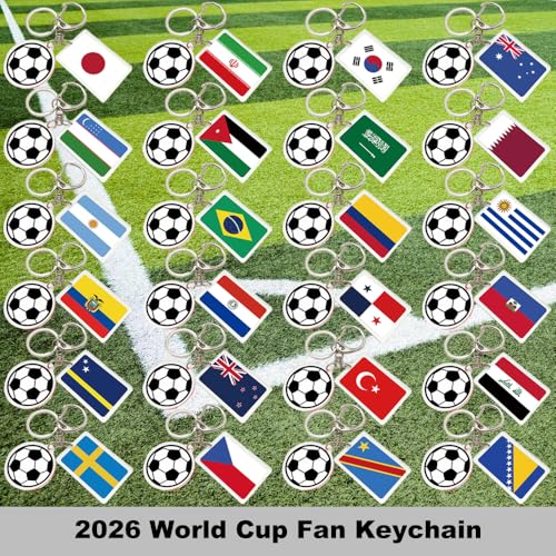 2026 World Cup Soccer Keychain - Spain Flag Souvenir Gift (2 Pieces)