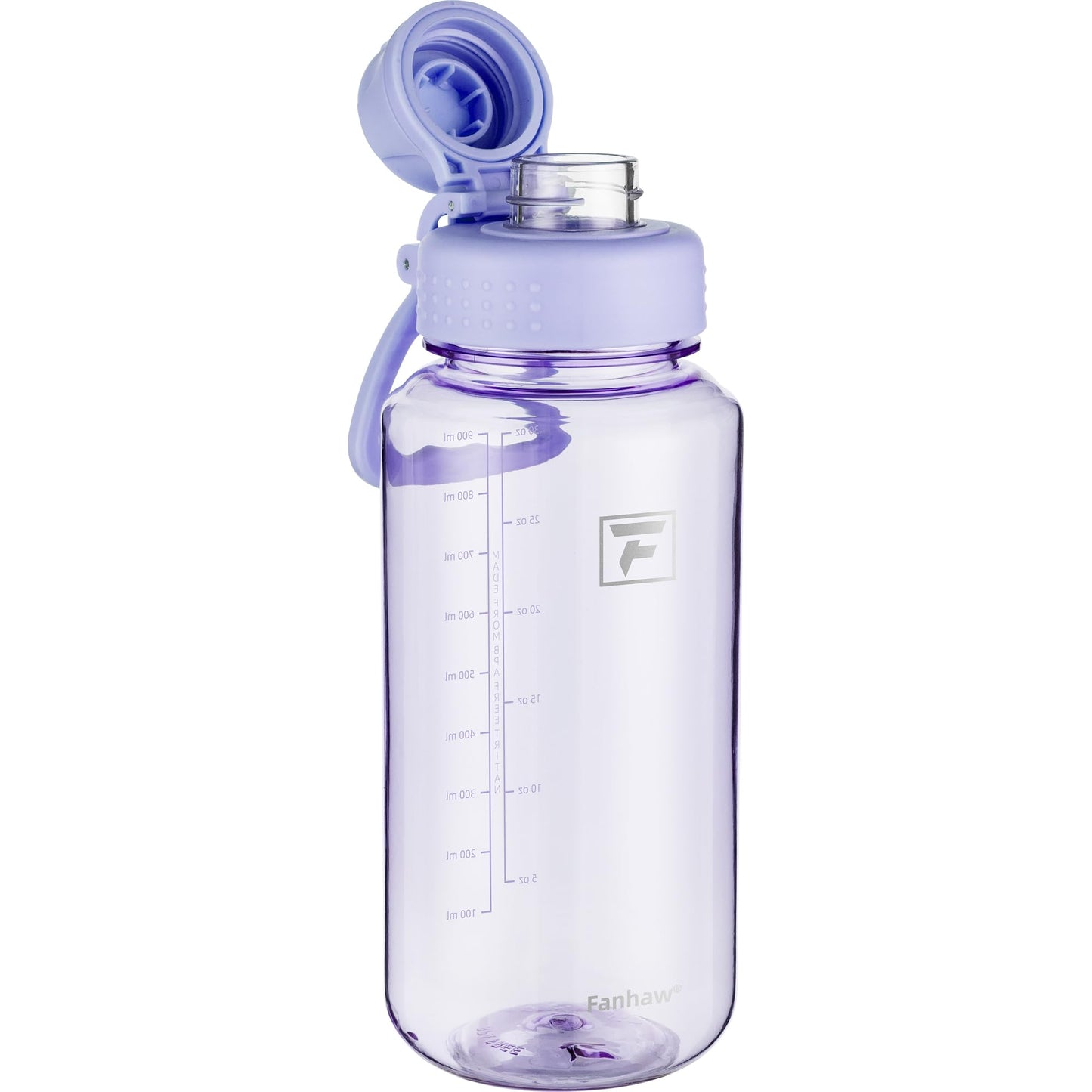 Fanhaw 32 oz Clear BPA-Free Tritan Water Bottle with Fast-Flow Spout Lid, BPA-Free & Leak-Proof Wide-Mouth Reusable Bottle for Gym, School & Office, Back to School Essentials (Amethyst)