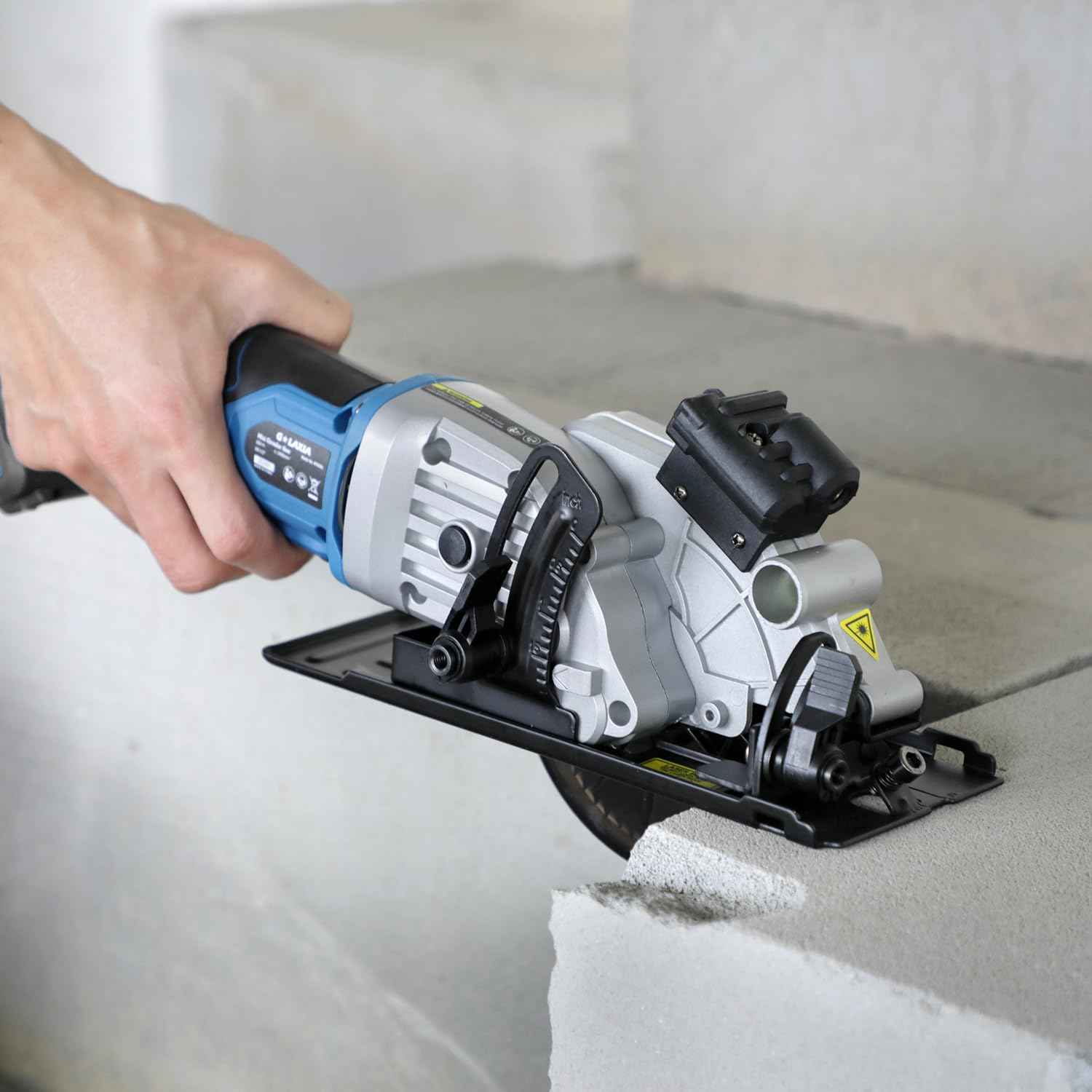 Compact Mini Circular Saw 4-1/2” with Laser Guide & 4.0A Battery - Ideal for Wood & Plastic Cuts