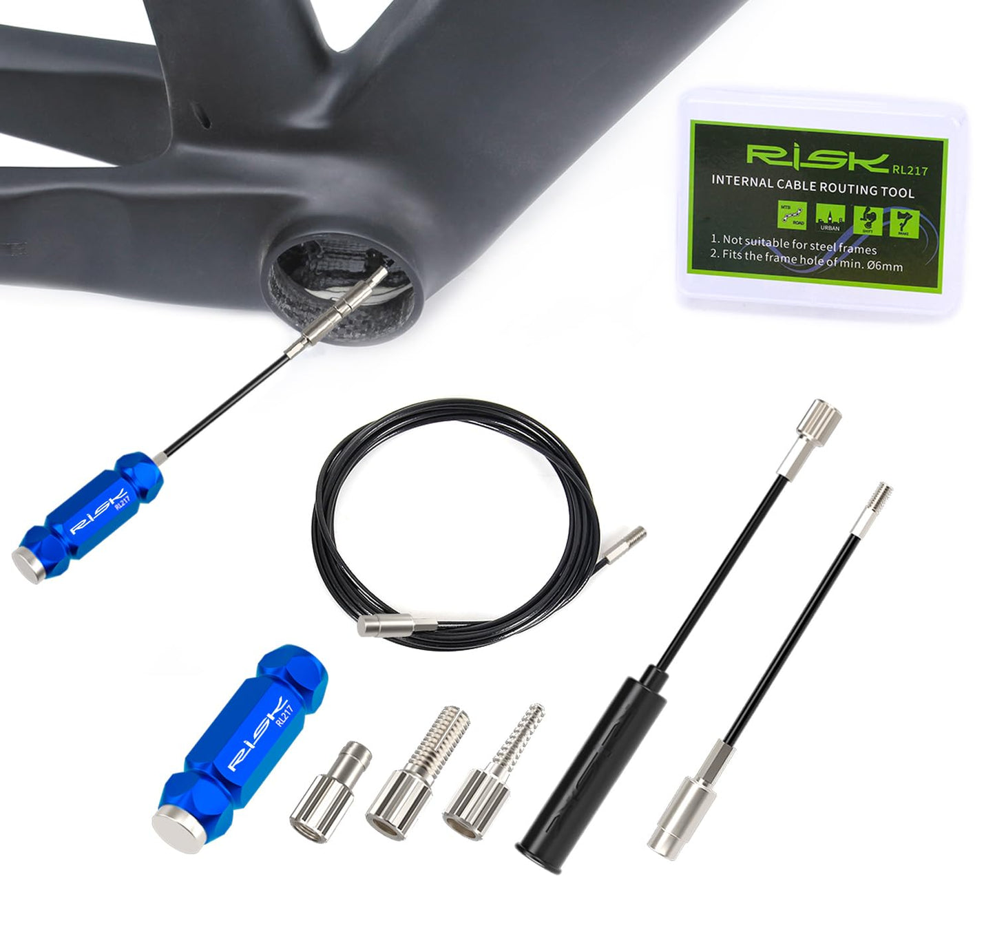 CYCEARTH Bike Internal Cable Routing Tool Kit Compatible with 4-5.5mm Housing,Bicycle Frame Shift Hydraulic Wire Shifter Inner Guide Install