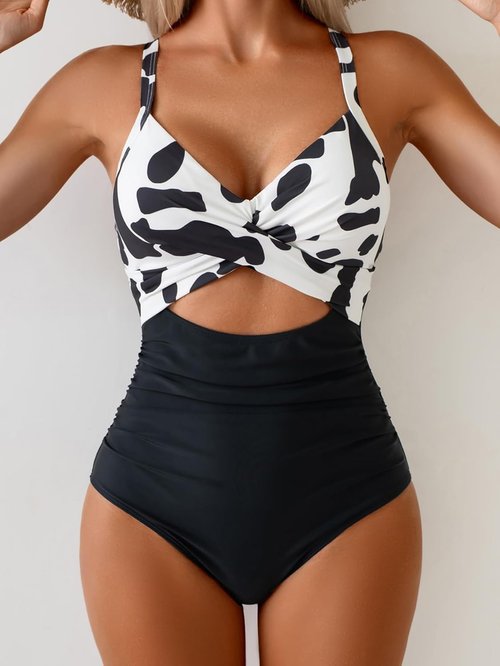 Eomenie Women's One-Piece Swimsuit - Tummy Control & Cutout Design | High-Waisted Bathing Suit