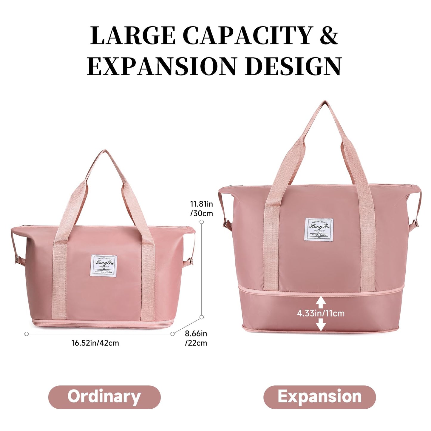 AMXNX Travel Duffel Bag Weekender Bags for Women Foldie Travel Bag Expandable Overnight Bag Water-resistant for Sports Gym