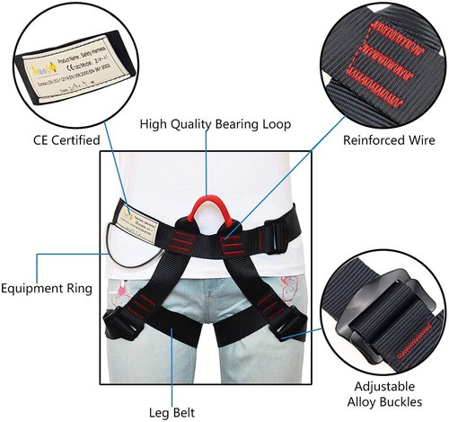 HeeJo Climbing, Rock Climbing, Half Body for Rappelling Zipline Fire Rescuing Tree Climbing Gear…