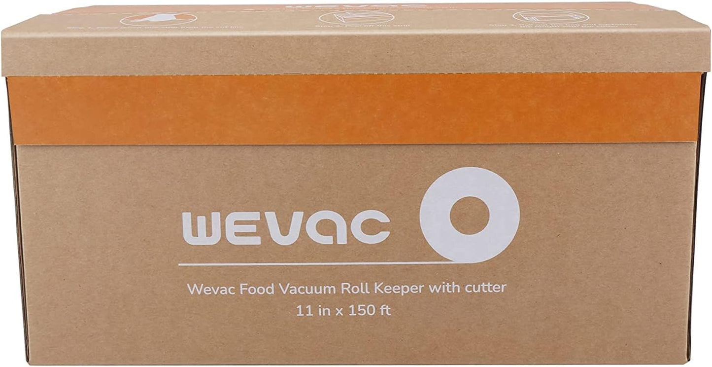 Wevac Food Vacuum Seal Roll - 11” x 150’ with Cutter, BPA-Free, Ideal for Meal Prep & Storage