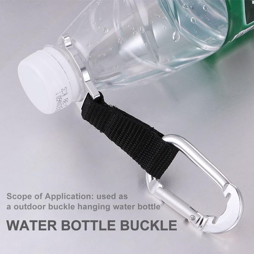 Hemoton Water Bottle Holder Clip Lightweight Aluminum D-Shaped Buckle Portable Carrier for Camping Hiking Outdoor Sports 5-Pack