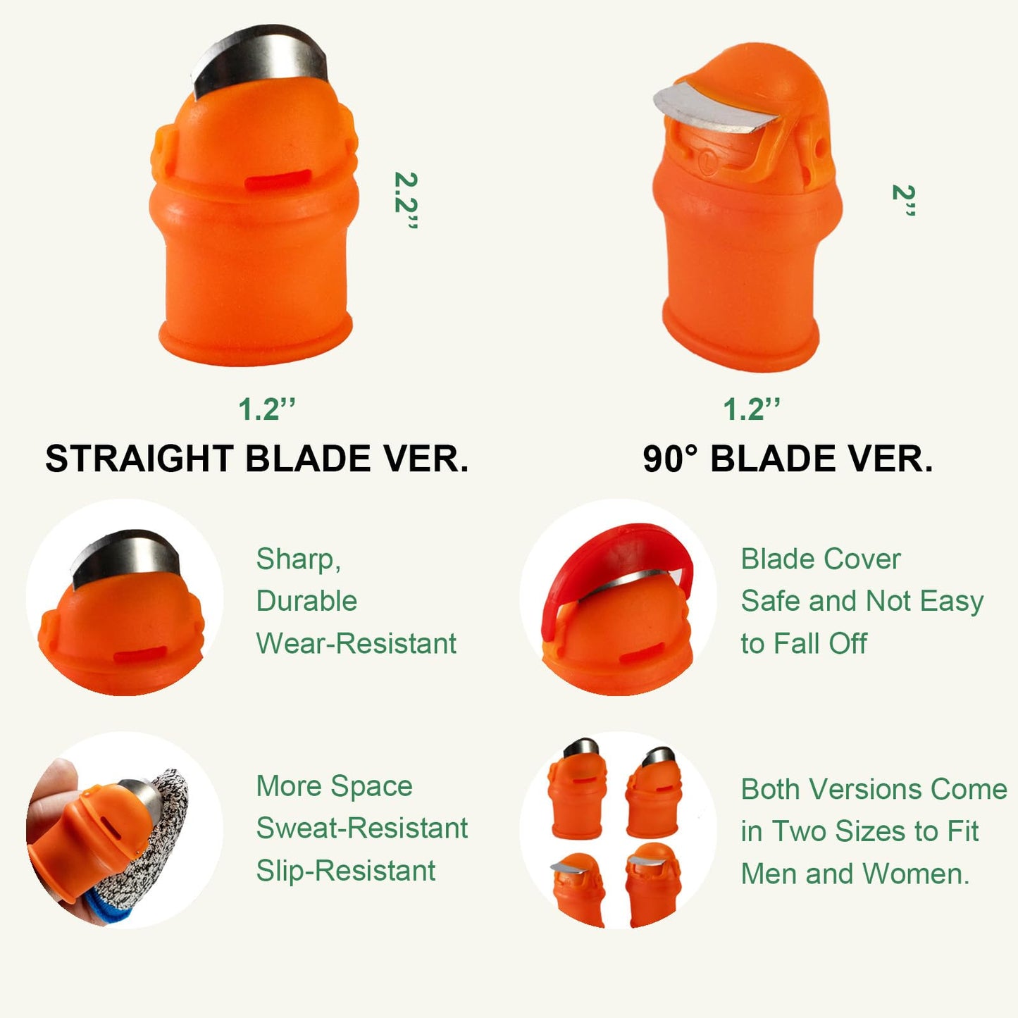 PUMBAA HOME 12 Pcs Gardening Thumb Knife Set, Finger Cutter with Anti-Cutting Finger Protector, Thumb Cutter for Vegetable Garden, Harvesting and Deadheading, Present for Gardeners