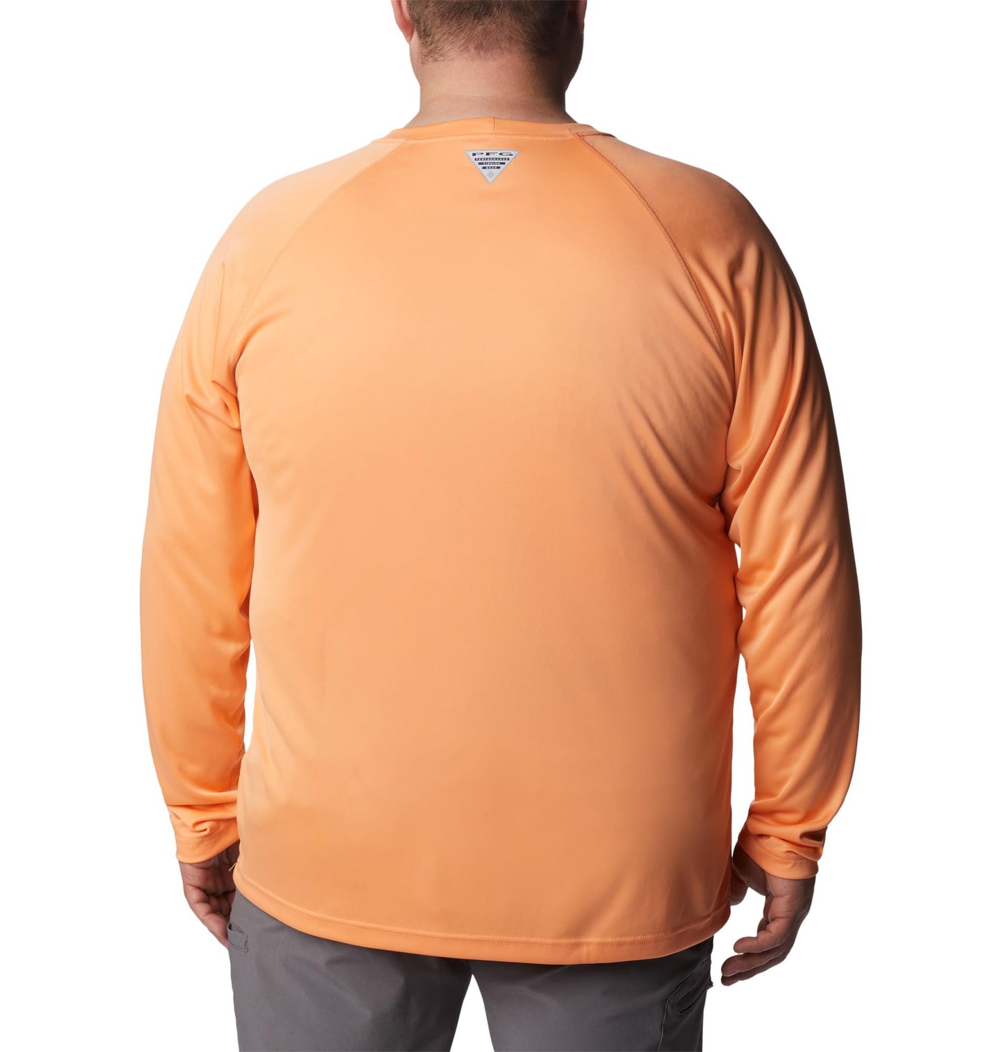 Columbia Men's PFG Terminal Tackle Long Sleeve Fishing Shirt, Bright Nectar/Vivid Blue Logo, X-Large