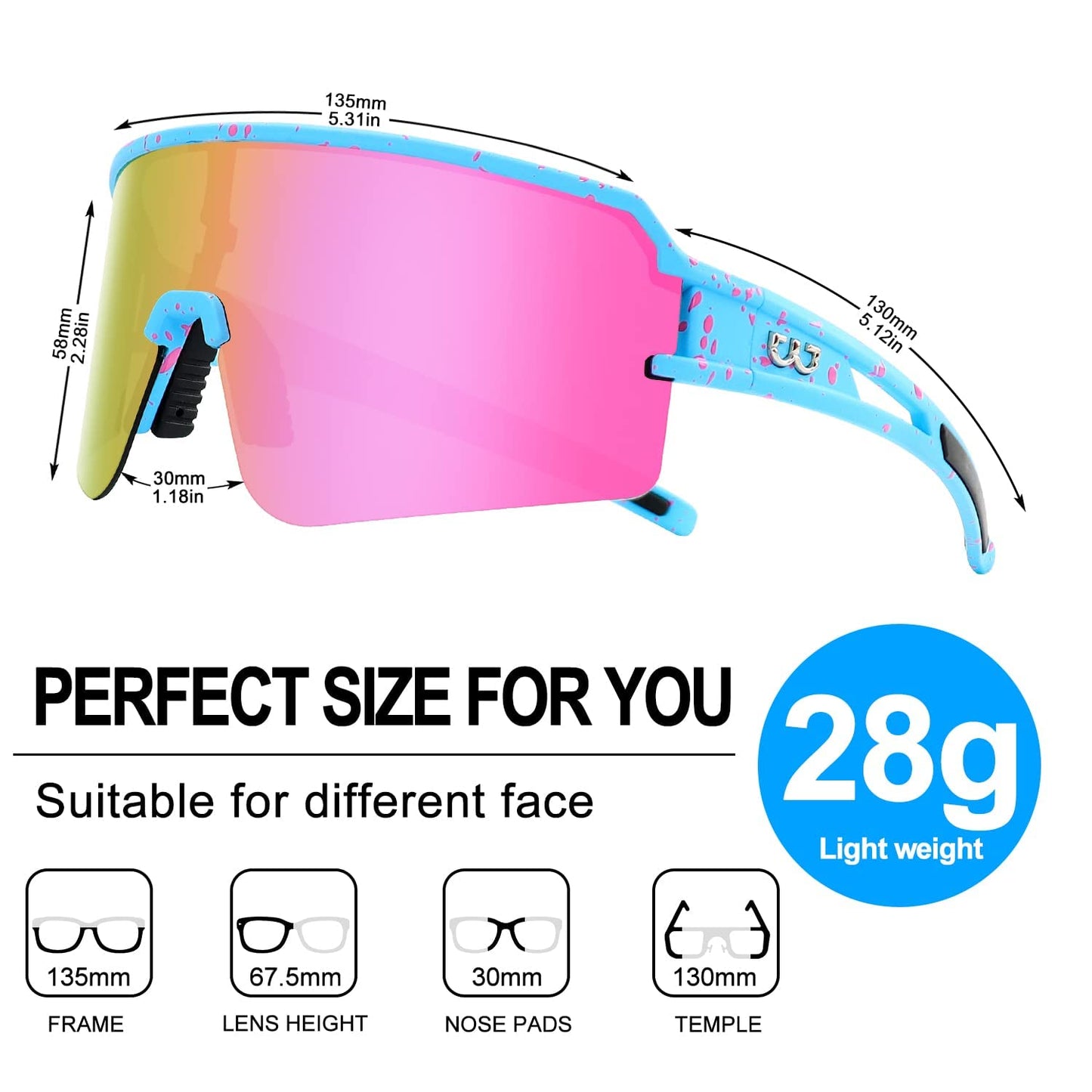 SPOSUNE Baseball Sunglasses Men Women Running Cycling Glasses, Polarized