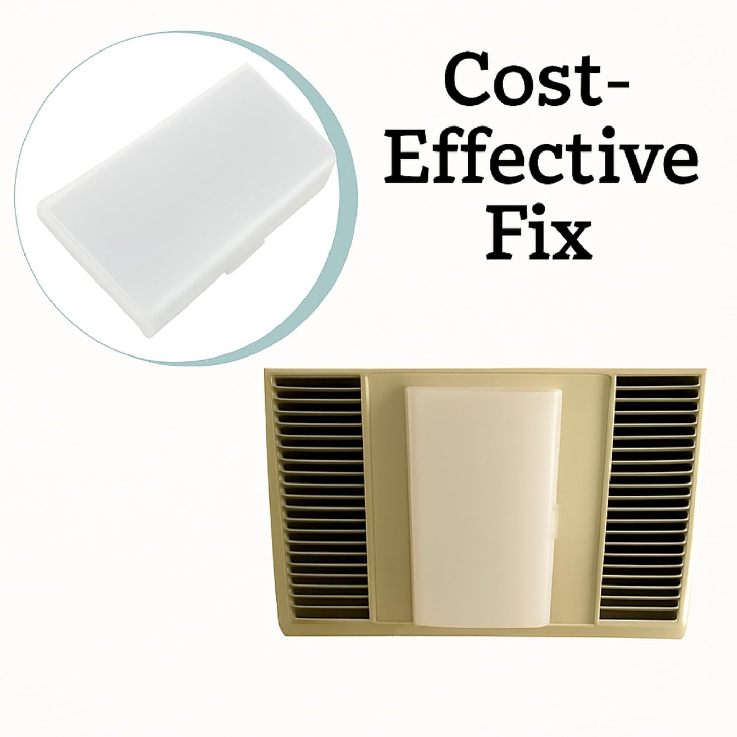 CAMGJORT 65776000 S65776000 Ventilation Light Lens Replacement Part For Bathroom Exhaust Fan Light Lens Fits For 663,663LN,F350C3,VF305CN Bathroom Exhaust Fan Light Plastic Cover,White(1 pack)