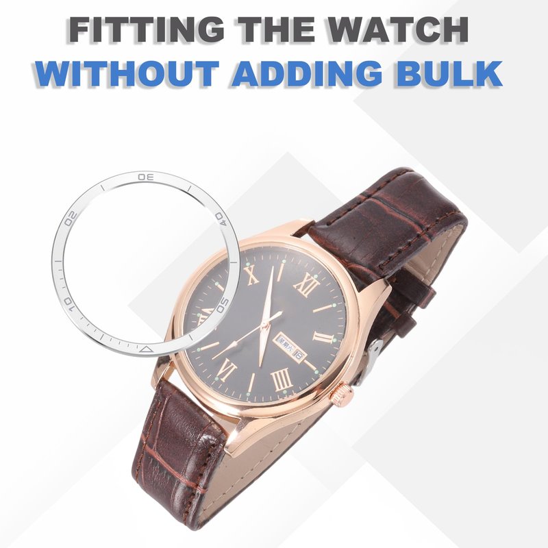 PATIKIL Watch Bezel Insert 47mm, Steel Watch Bezel Ring Adhesive Anti Scratch Bumper Cover Wristwatch Loop Frame Protective Case for Garmin for Fenix 8 Amoled Display, Silver/Gray