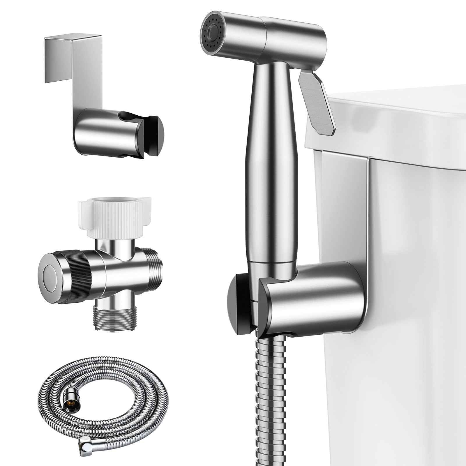 Handheld Bidet Sprayer for Toilet, BRITULIF Jet Sprayer for Toilet Muslim Shower, Adjustable Water Pressure with Bidet Attachment for Toilet for Feminine and Baby Wash